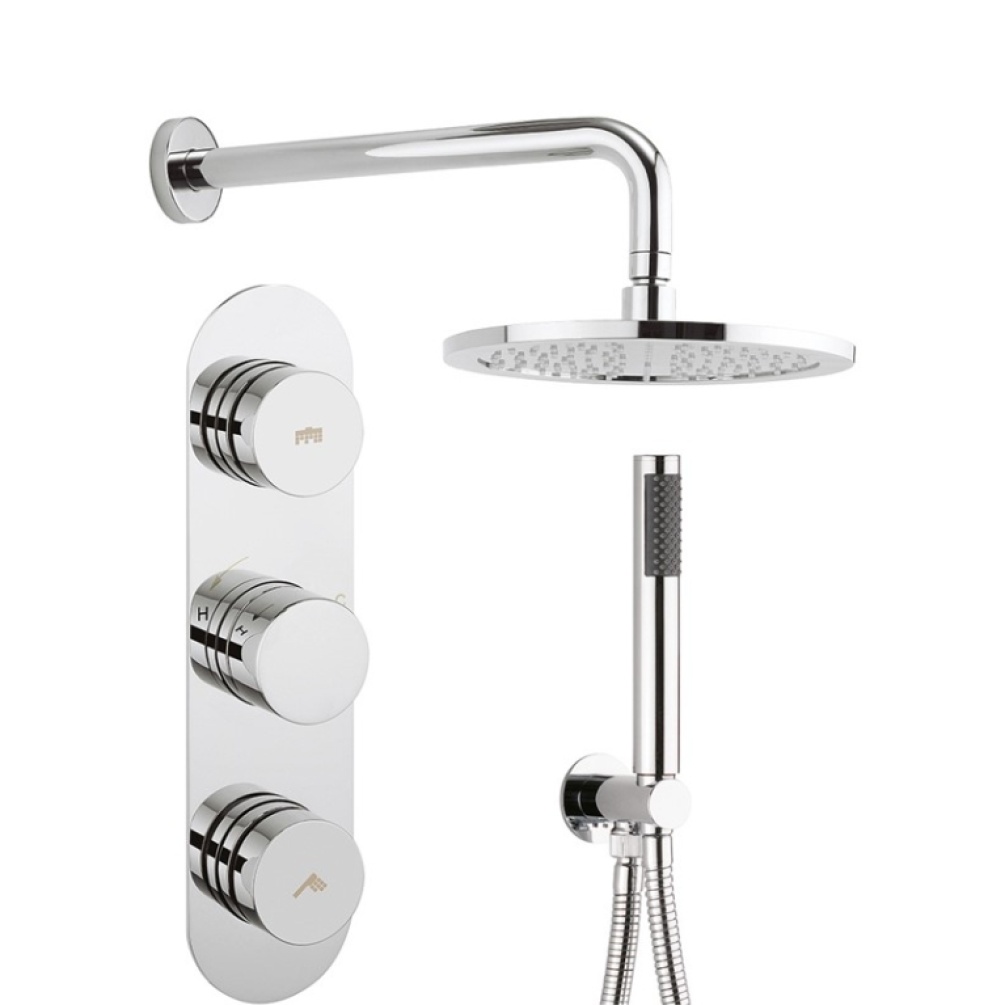 Product Cut out image of the Crosswater Dial 2 Outlet Shower Bundle with Pencil Handset